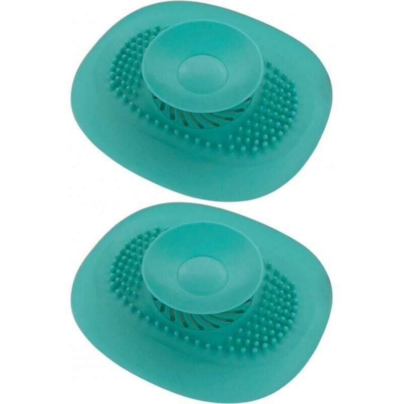 foto del prodotto xvx 2 tappi universali in silicone per vasca da bagno, lavandino, cucina, pavimento, lavanderia, bagno, filtro antiodore, blu