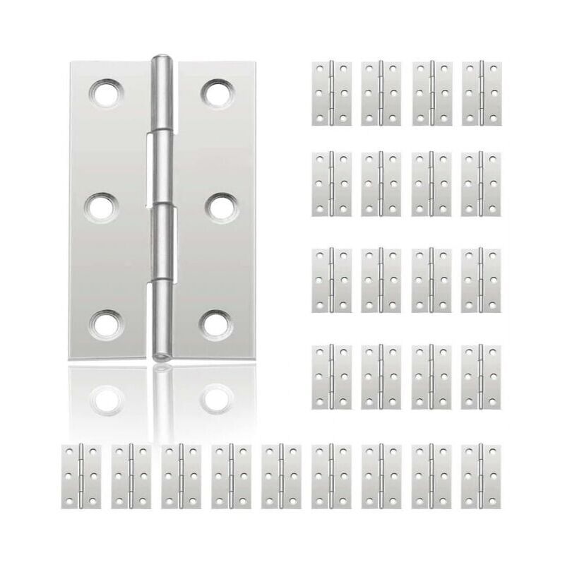 foto del prodotto xvx 24 pezzi 44 mm x 32 mm piccole cerniere per porte, cerniere in acciaio inossidabile per ante di armadi, pianoforti, portagioie, ferramenta