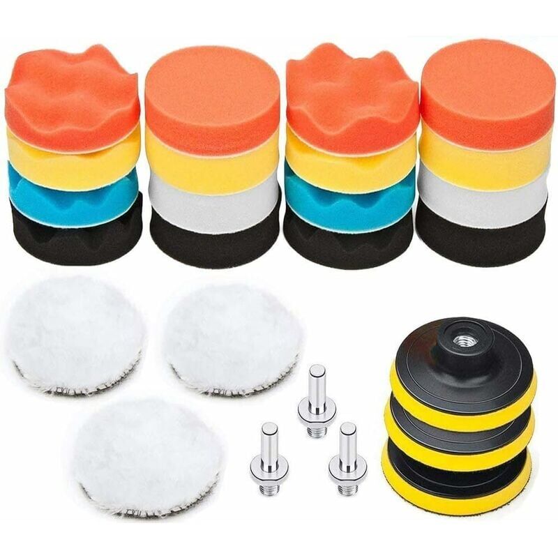 foto del prodotto xvx 25 pezzi kit di lucidatura per auto 75mm spugna lucidante punta per lucidatura per trapano spazzola per lucidatura per smerigliatrice tampone