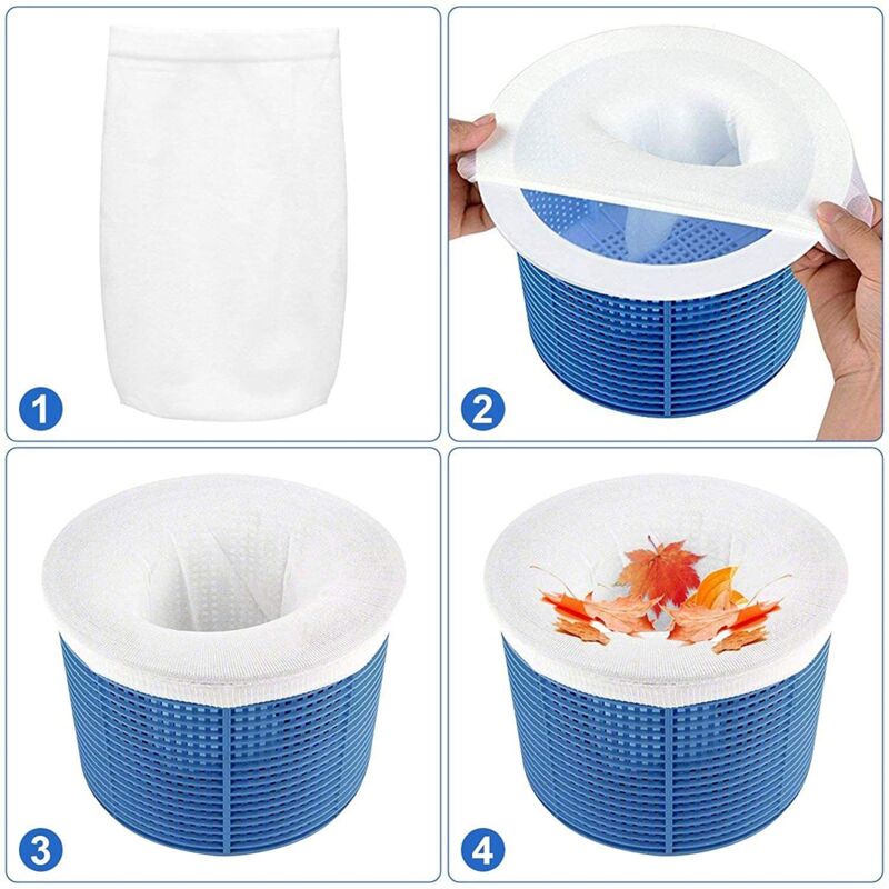 foto del prodotto xvx 30 calze skimmer di alta qualit , prefiltro universale monouso per cestello piscina e spa
