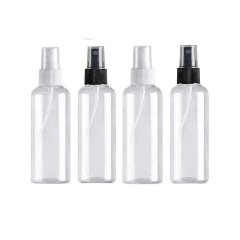 foto del prodotto xvx 4 flaconi spray da 100 ml, flaconi da viaggio vuoti in plastica riutilizzabili, atomizzatore tascabile trasparente, flaconi spray, flaconi
