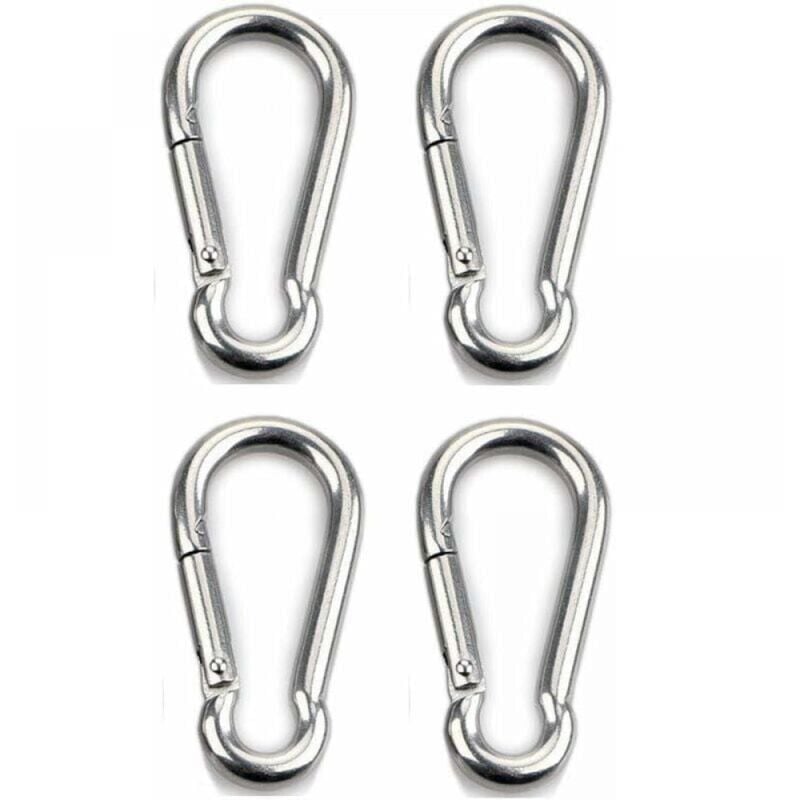 foto del prodotto xvx 4 moschettoni resistenti in acciaio inox 304 da 6 mm di spessore per amaca per sport cinofili.