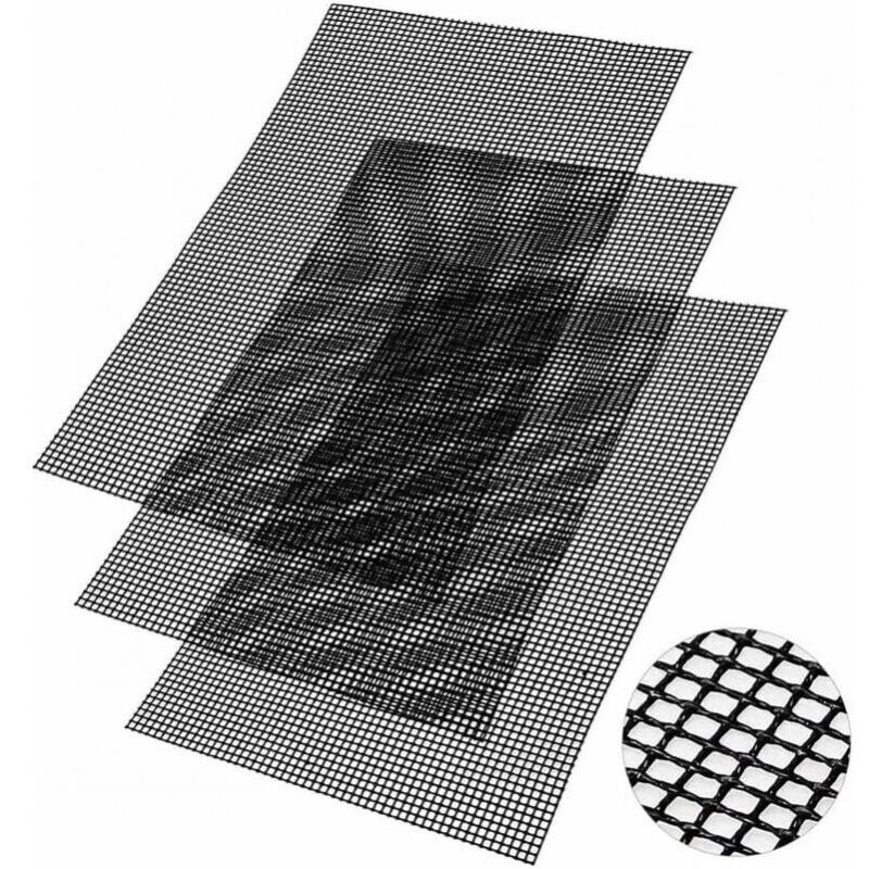 foto del prodotto xvx 40 x 33 cm, set da 3, tappetini per griglia antiaderenti riutilizzabili, tappetino per griglia in teflon resistente al calore per carne e