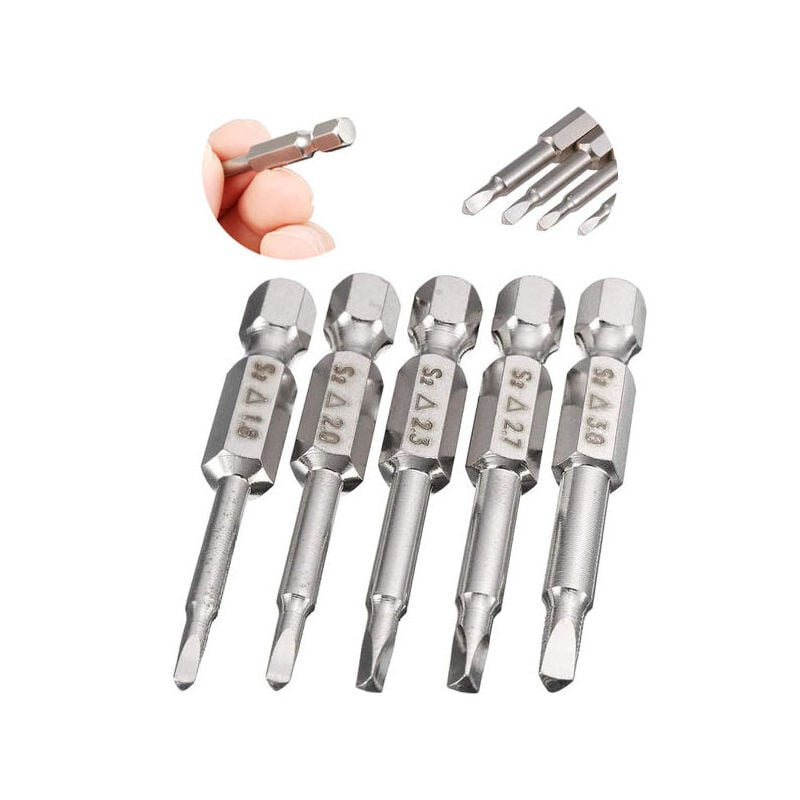 foto del prodotto xvx 5 pz set di punte per cacciavite elettrico a testa triangolare con codolo esagonale 50mm punte per cacciavite magnetico con codolo esagonale