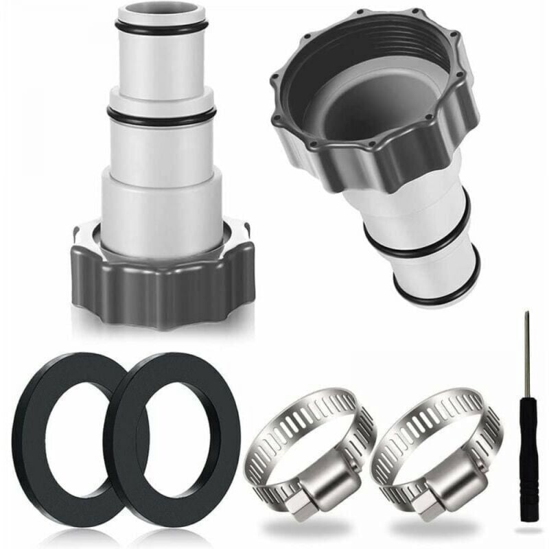 foto del prodotto xvx adattatore per tubo flessibile per piscina in 2 pezzi, adattatore per tubo flessibile della pompa, connettore per tubo flessibile per piscina