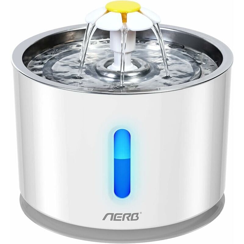 foto del prodotto xvx aerb fontana d acqua per gatti e cani di piccola taglia distributore d acqua silenzioso con filtro a carboni attivi e vassoio in acciaio