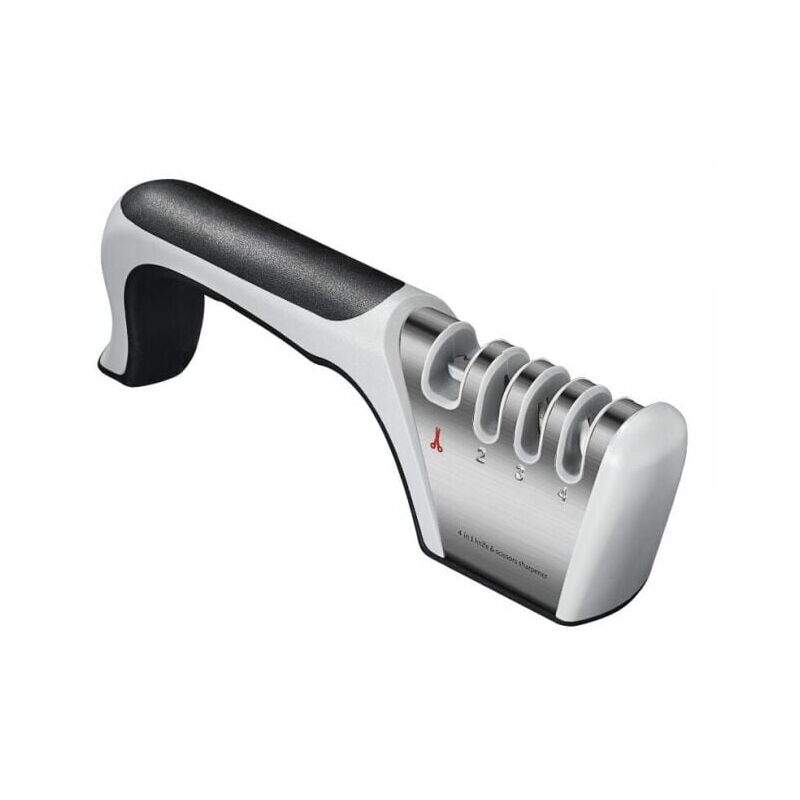 foto del prodotto xvx affilacoltelli professionale nero , 4 in 1, con base antiscivolo, per coltelli e forbici, manuale.