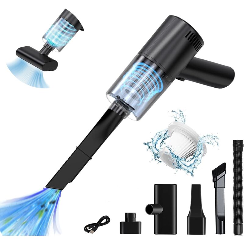 foto del prodotto xvx aspirapolvere portatile, mini aspirapolvere senza fili, potente aspirapolvere portatile per umido e secco per casa, divano, auto, cucina,