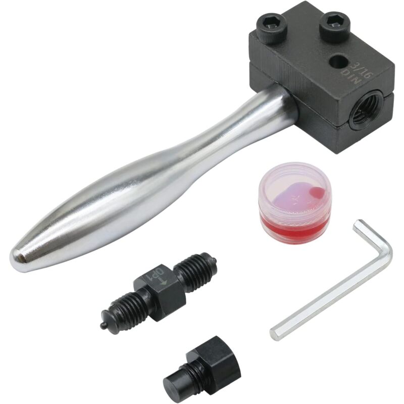 foto del prodotto xvx attrezzo per svasatura linea freno din 3 16 , kit dispositivo collare tubo freno, per tubi in rame nichelato in acciaio per autoveicoli