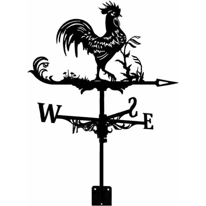 foto del prodotto xvx banderuola segnavento in metallo a forma di gallo in stile retr , indicatore della direzione del vento da giardino, regalo per giardino o