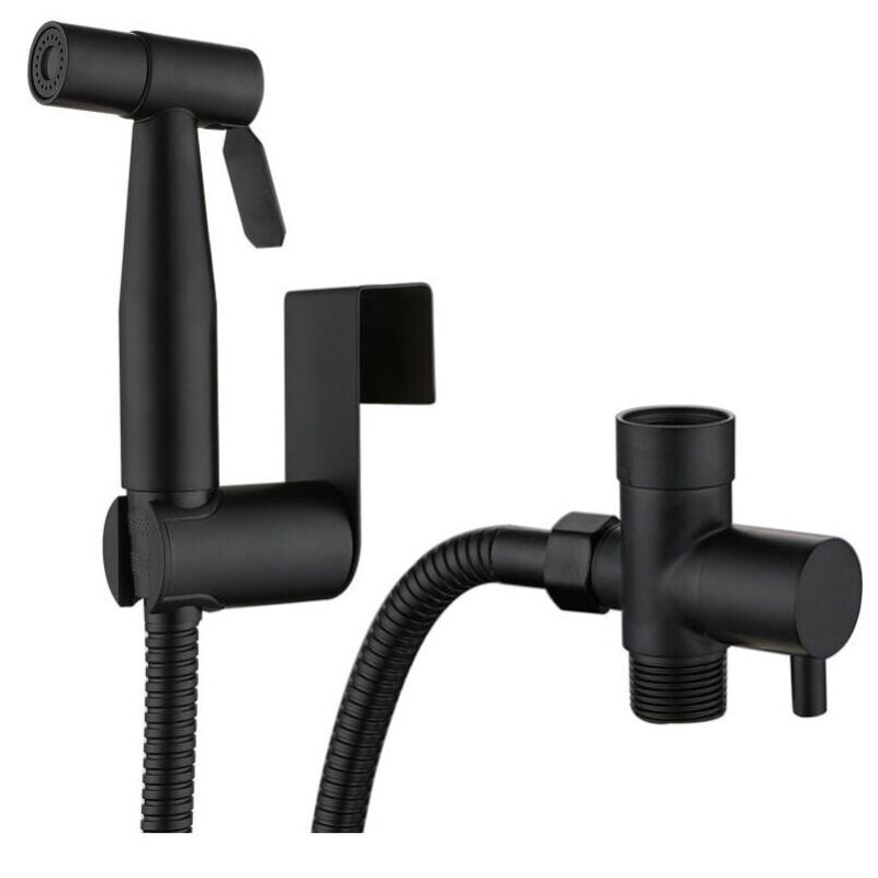foto del prodotto xvx bidet, doccia da bagno, doccetta, set completo nero, nero