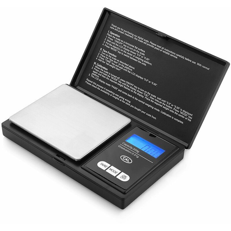 foto del prodotto xvx bilancia tascabile di precisione 200 g x 0,01 g, bilancia da cucina di precisione 0,01 g, bilancia con display lcd e funzione tara