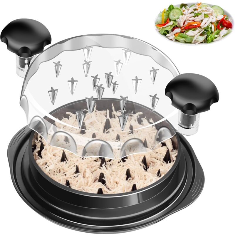 foto del prodotto xvx broyeur de poulet, 9,6 pouces broyeur de poulet outil twister avec poign e ergonomique, antid rapant, conomie d effort, avec couvercle
