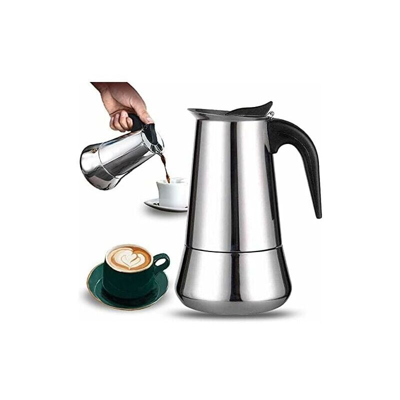 foto del prodotto xvx caffettiera italiana in acciaio inox da 12 tazze, compatibile con tutti i tipi di fornelli, 12 tazze