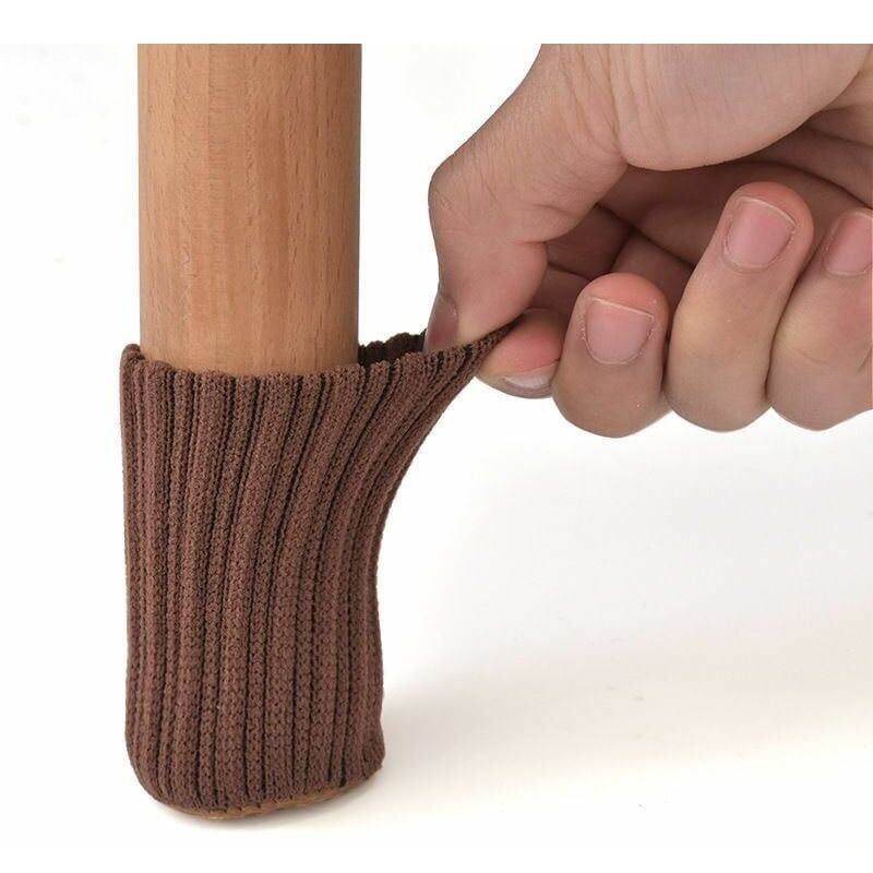 foto del prodotto xvx calzini antiscivolo per gambe di sedie, prevengono graffi e riducono il rumore, 24 pezzi, marrone, 7 4 cm