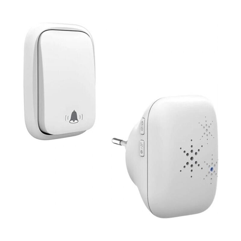 foto del prodotto xvx campanello senza fili, impermeabile ip65, non richiede batteria, cercapersone intelligente, a lungo raggio, con suono ding dong, bianco