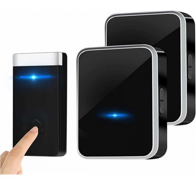 foto del prodotto xvx campanello senza fili nessuna batteria richiesta , campanello elettronico impermeabile con 2 ricevitori plug in, portata 150 m, 45 melodie in