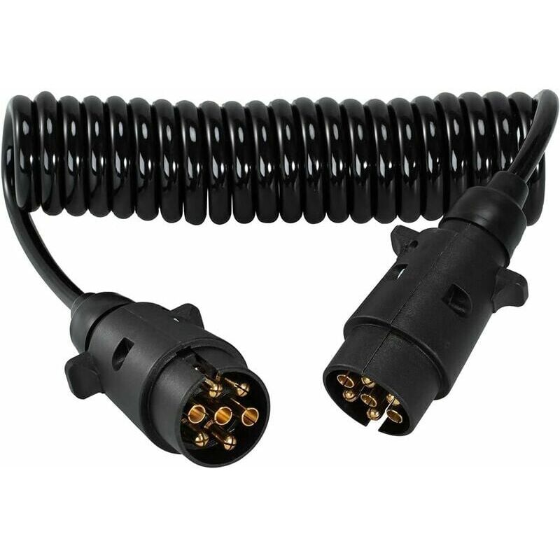 foto del prodotto xvx cavo a spirale di prolunga per rimorchio a 7 pin con connettore per presa adattatore per rimorchio connettore per cavo elettrico a 7 fili per