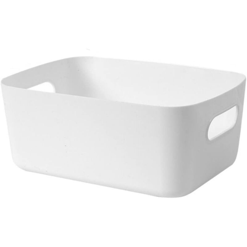 foto del prodotto xvx cestino portaoggetti in plastica con manici ritagliati piccolo cestino portaoggetti per bagno, cucina, bancone, armadietto, camera da letto e