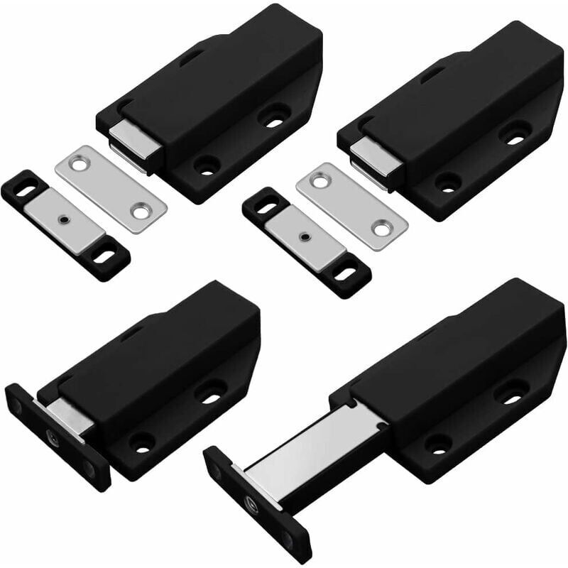 foto del prodotto xvx chiusura magnetica, chiusura magnetica per porta, push lock, 4 pezzi, ammortizzatore per porta dell armadio, nero