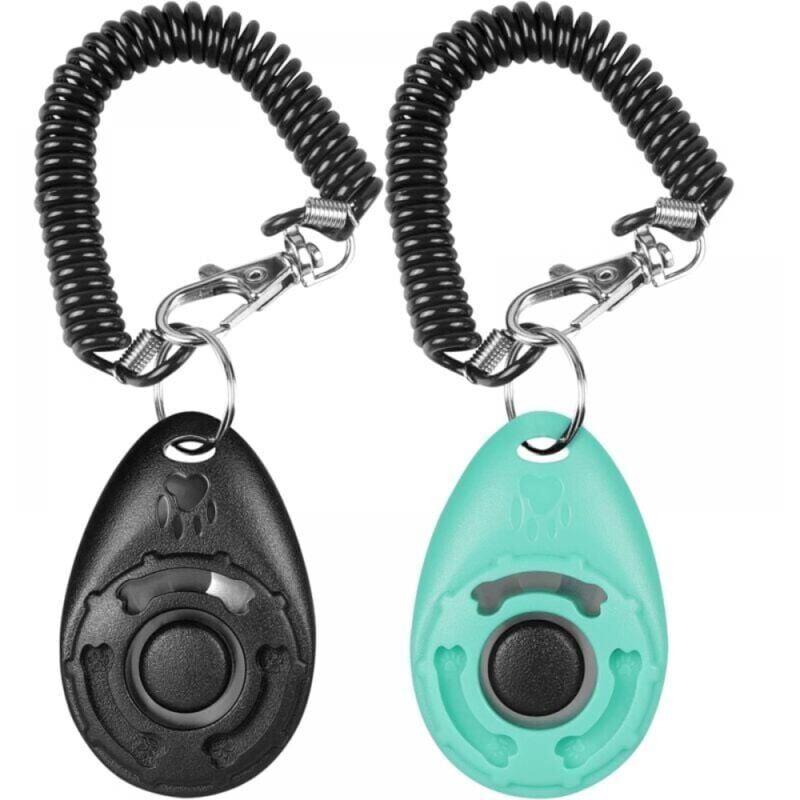 foto del prodotto xvx clicker per cani confezione da 2 con cinturino elastico da polso e pulsante grande, ideale per l addestramento professionale di cani, gatti e