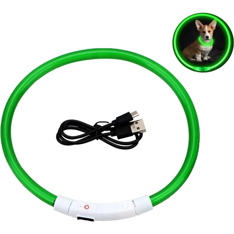 foto del prodotto xvx collare per cani ricaricabile, collare per cani a led, collare di sicurezza lampeggiante per tutti i cani per cani di piccola, media e grande