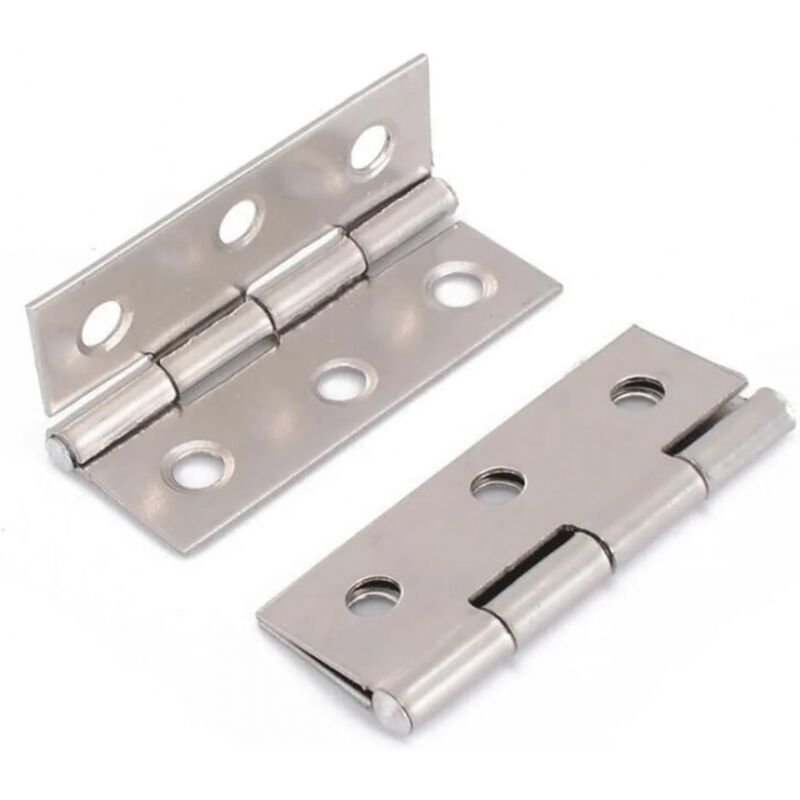 foto del prodotto xvx confezione da 10 cerniere per mobili in acciaio inossidabile, cerniere lunghe per ante di armadietti, cerniere per porte, 75 mm x 50 mm, argento