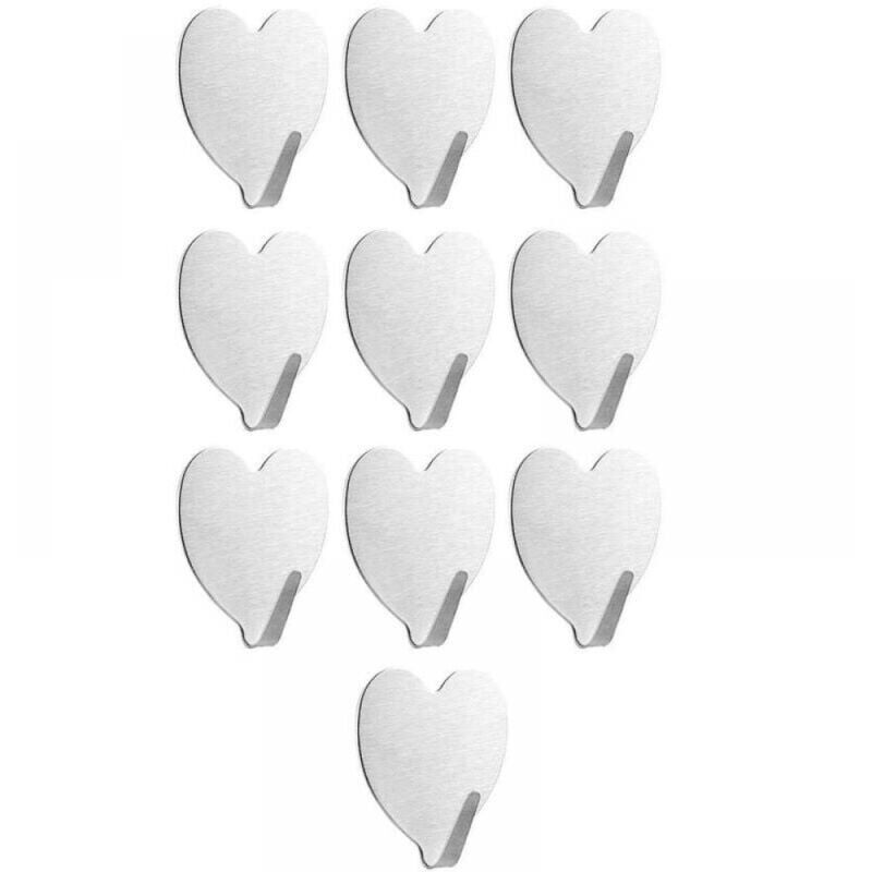 foto del prodotto xvx confezione da 10 ganci per bagno, ganci adesivi, ganci per asciugamani in acciaio inossidabile, ganci da parete per cucina e bagno