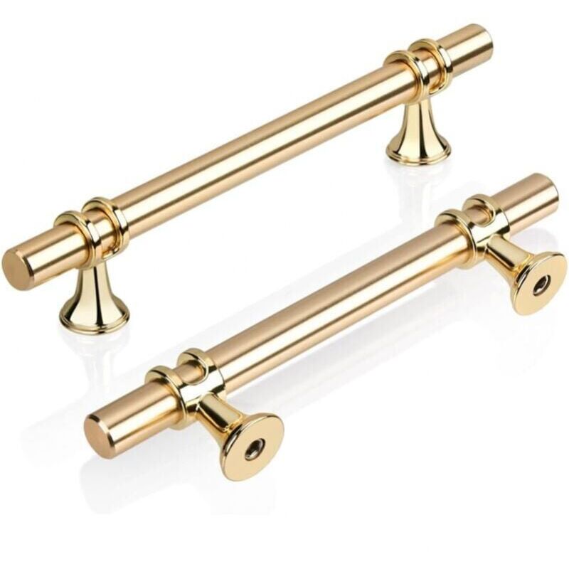 foto del prodotto xvx confezione da 10 maniglie per porte, mobili e cassetti in lega di zinco per cucina, bagno e camera da letto 128 mm, oro 