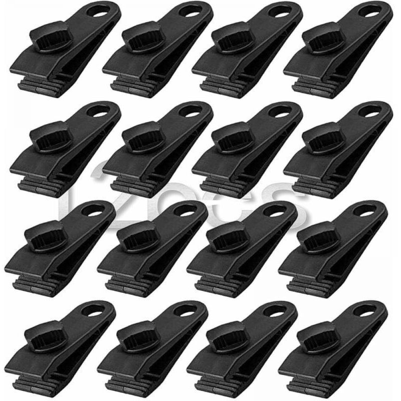 foto del prodotto xvx confezione da 12 clip per teloni resistenti, nere, adatte per tende da sole, roulotte, ombrelloni e giardini.