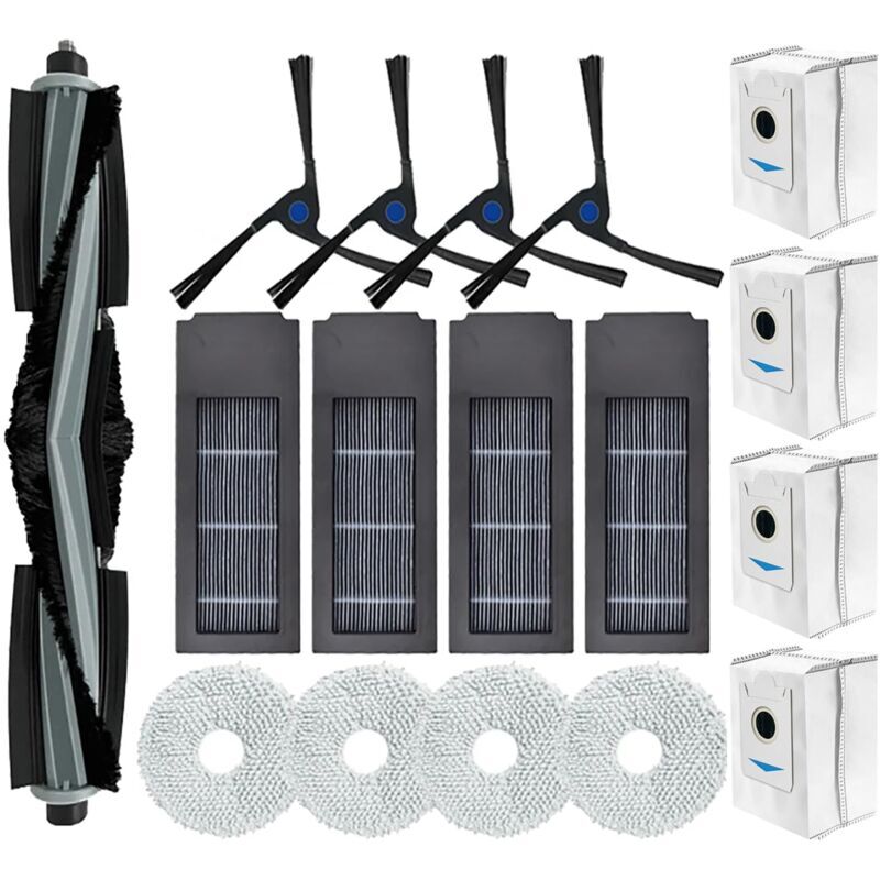 foto del prodotto xvx confezione da 17 accessori di ricambio per aspirapolvere ecovacs deebot x2 x2 omni x2 pro dex86 1 spazzola principale, 4 spazzole