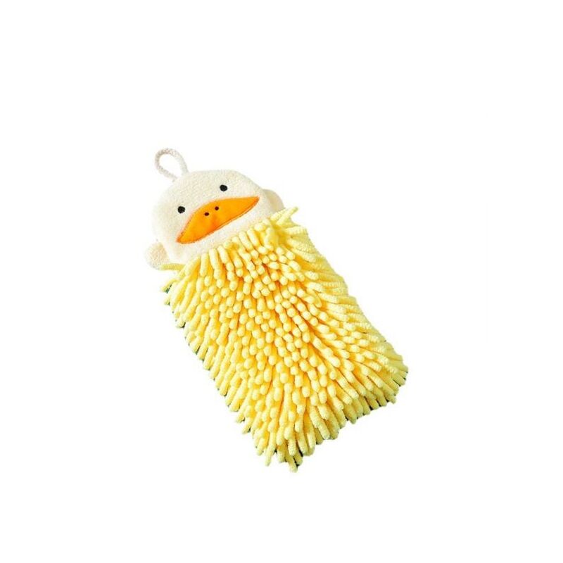 foto del prodotto xvx confezione da 2 asciugamani da appendere a forma di animale giallo e blu, assorbenti, in microfibra ad asciugatura rapida con passanti per