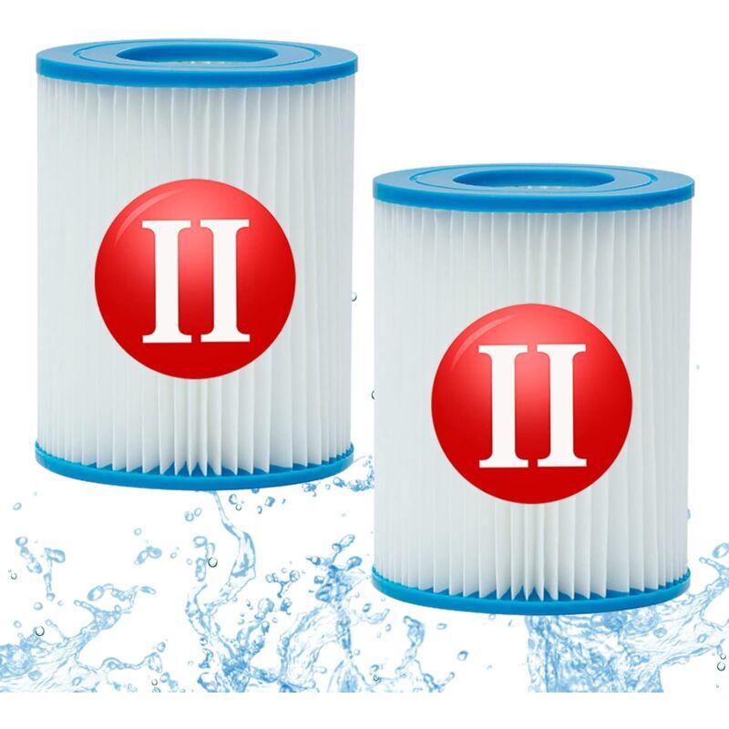 foto del prodotto xvx confezione da 2 filtri bestway tipo 2, accessorio per filtro piscina gonfiabile, ricambio per cartucce tipo ii bestway spa 58094, lavabili e