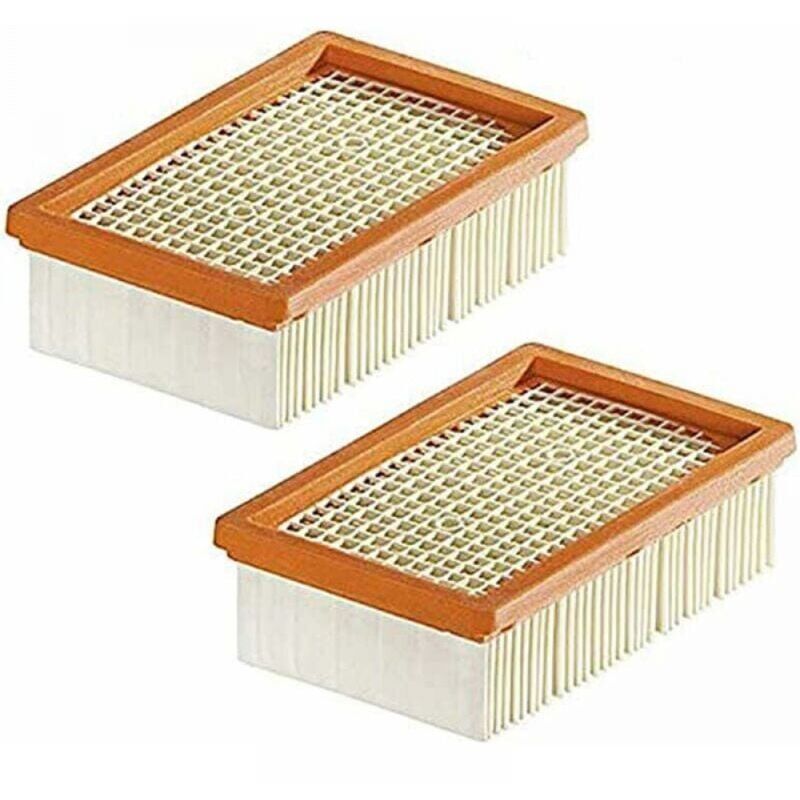 foto del prodotto xvx confezione da 2 filtri di ricambio, cartucce filtro piatte per aspirapolvere karcher wd4 wd5 wd6 mv4 mv5 mv6 a pieghe piatte