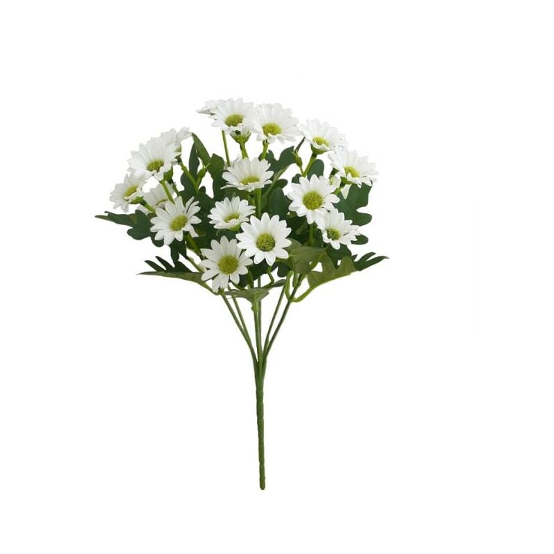 foto del prodotto xvx confezione da 2 fiori artificiali bianchi in plastica, resistenti ai raggi uv e allo scolorimento, per uso interno ed esterno, davanzali,
