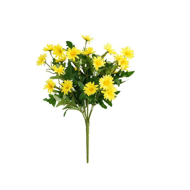 foto del prodotto xvx confezione da 2 fiori artificiali gialli in plastica, resistenti ai raggi uv e allo scolorimento, per uso interno ed esterno, davanzali,