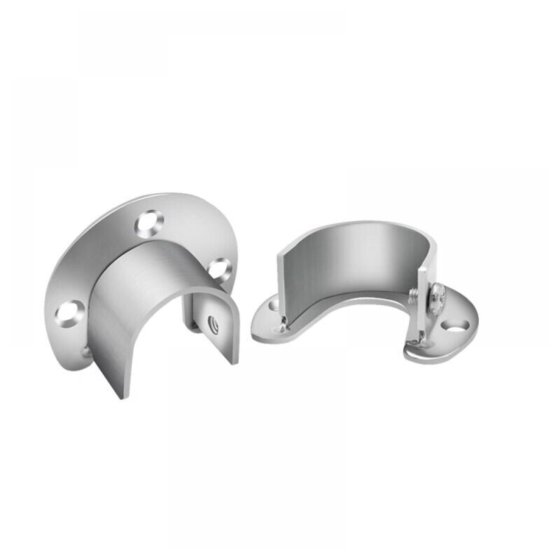 foto del prodotto xvx confezione da 2 supporti per aste per tende in argento, supporto di base a forma di u per aste per armadio, apertura 27 mm, adatto per tende o