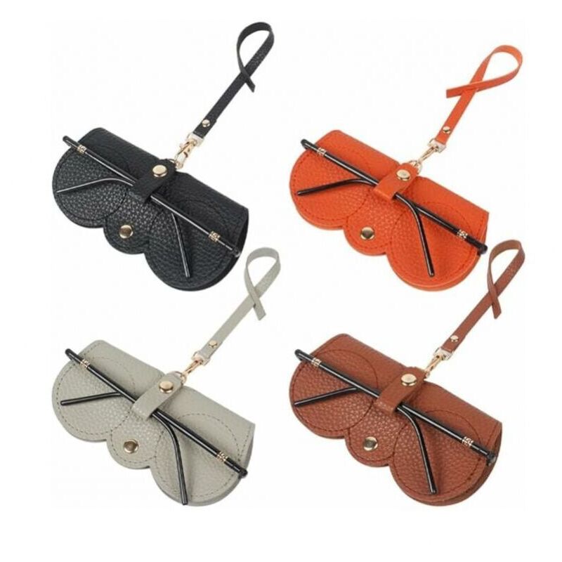 foto del prodotto xvx confezione da 4 eleganti custodie per occhiali da sole in morbida pelle custodia per occhiali portatile ultra sottile custodia protettiva