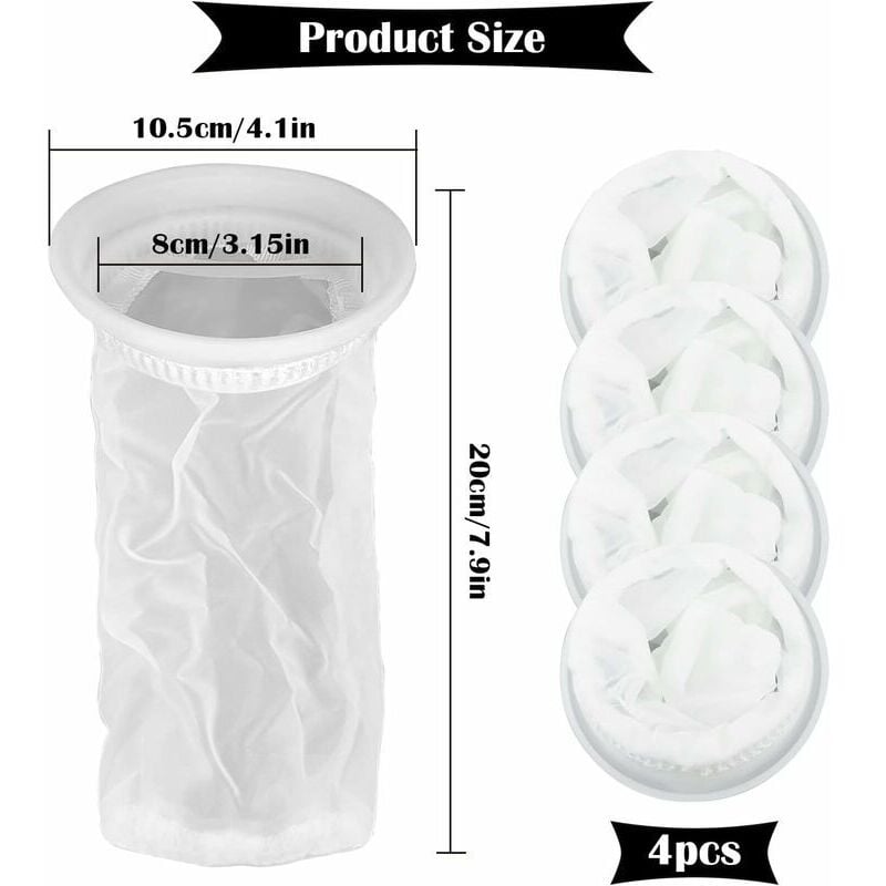 foto del prodotto xvx confezione da 4 filtri in nylon ibc per cisterna per acqua piovana ibc da 1000 litri, filtro in nylon per coperchio serbatoio ibc per cisterna
