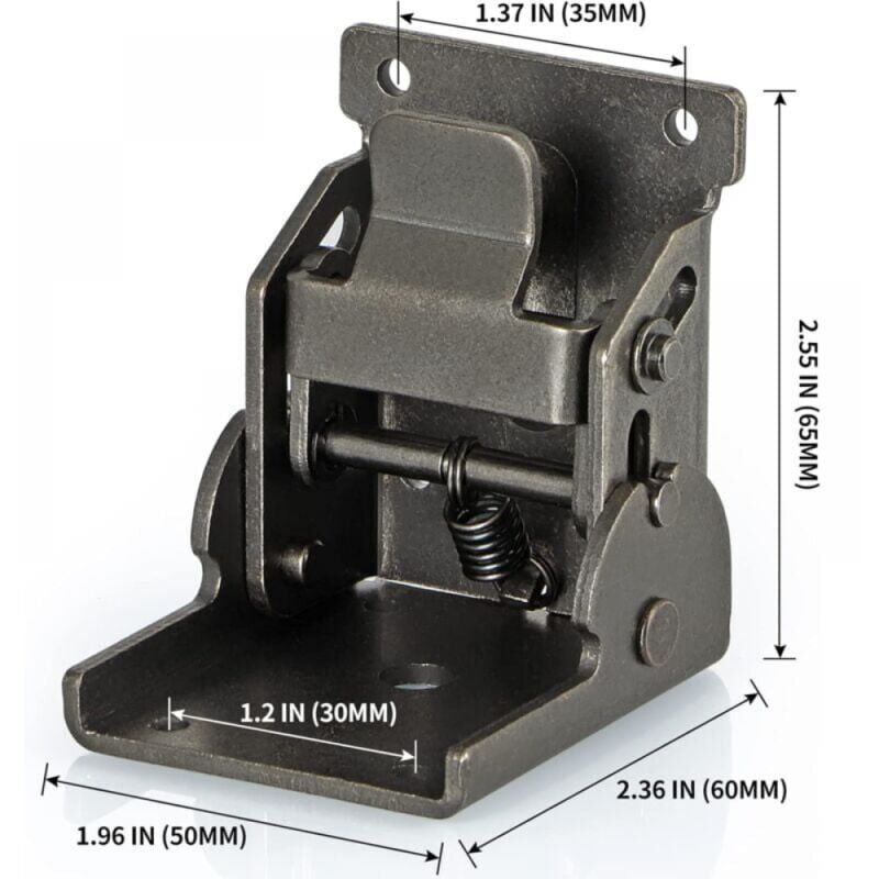 foto del prodotto xvx confezione da 4 staffe per gambe di tavoli pieghevoli resistenti nero pistola , cerniera autobloccante a 90 gradi, montaggio a parete, 200 g