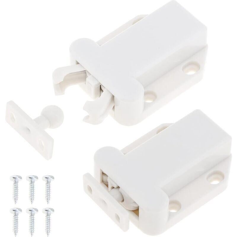 foto del prodotto xvx confezione da 6 chiusure a sgancio rapido per mobili, chiusure a pressione non magnetiche per cassetti, ante di mobili e armadi. sgancio