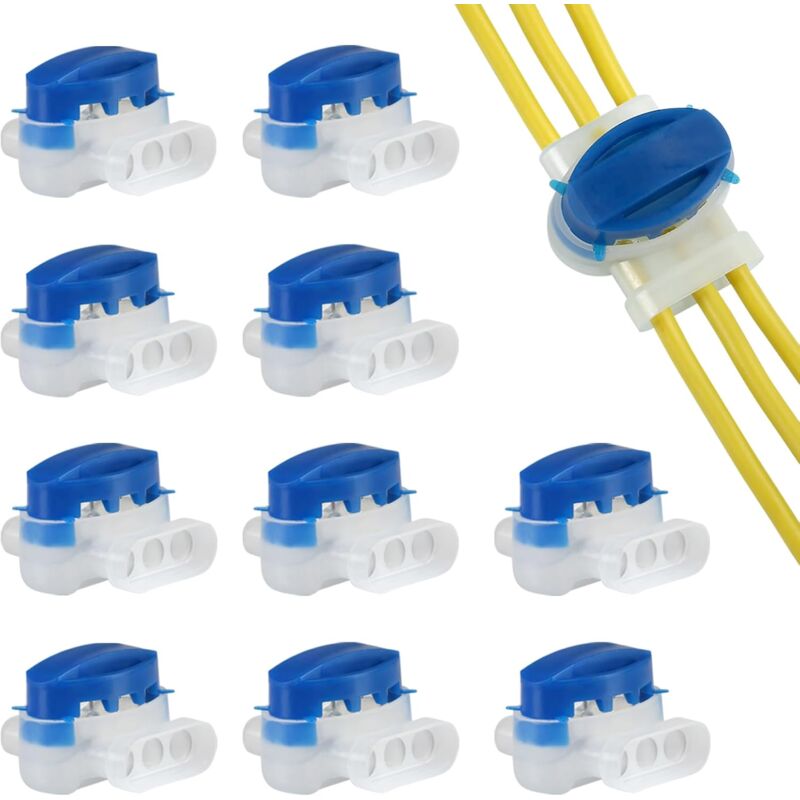 foto del prodotto xvx connecteur lectrique tanche 20 pi ces bleu trois trous connecteur de c ble de tondeuse gazon robot connecteur tanche de c ble de tondeuse