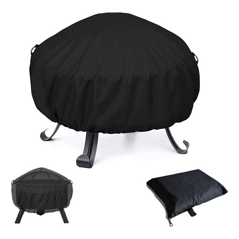 foto del prodotto xvx copertura impermeabile per braciere rotonda, 122 x 46 cm, antivento e antistrappo, realizzata in tessuto oxford 210d.