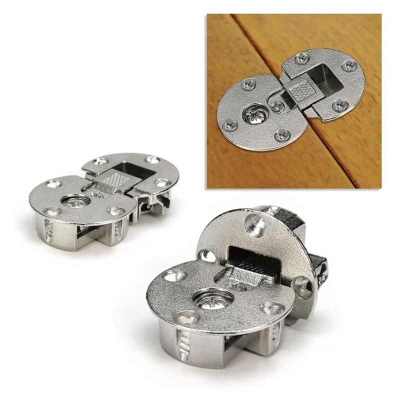 foto del prodotto xvx coppia di cerniere a scomparsa per porte a battente, cerniere piatte a scomparsa, cerniere per porte a battente necessaria fessura per