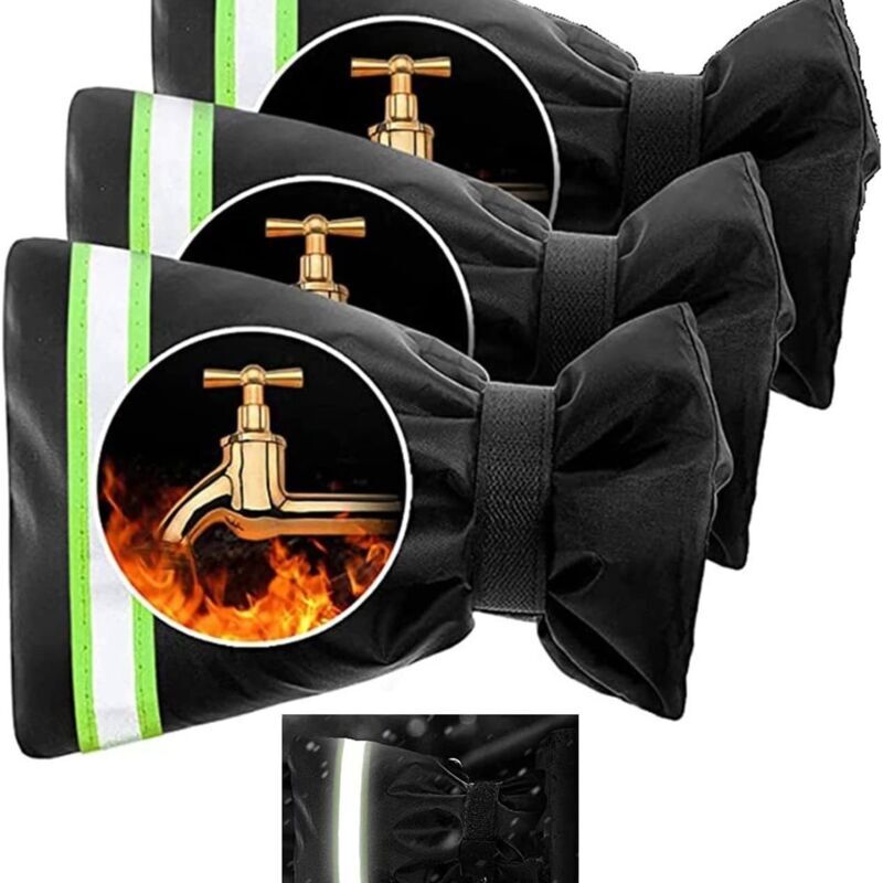 foto del prodotto xvx coprirubinetto 16x25 cm con strisce riflettenti, coprirubinetto esterno per climi freddi, cuscinetto in velcro, copritubo riutilizzabile