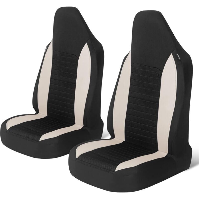 foto del prodotto xvx coprisedili anteriori per auto, confezione da 2, protezione universale per sedili auto, camion, suv, beige