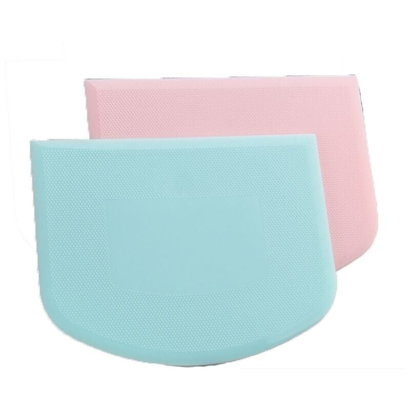 foto del prodotto xvx corno per impasto in plastica blu e rosa da 11,8 x 9,4 cm, raschietto per impasto per frittelle di pasta