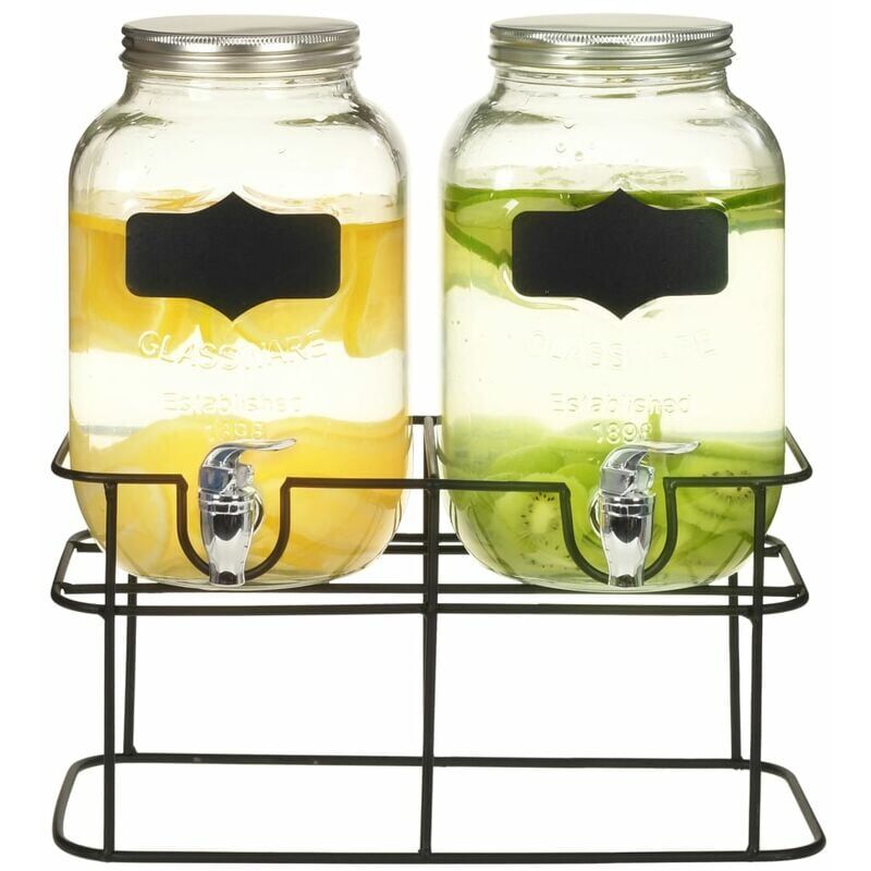 foto del prodotto xvx dispenser per bevande con supporto, 2 bicchieri da 4 l vidaxl