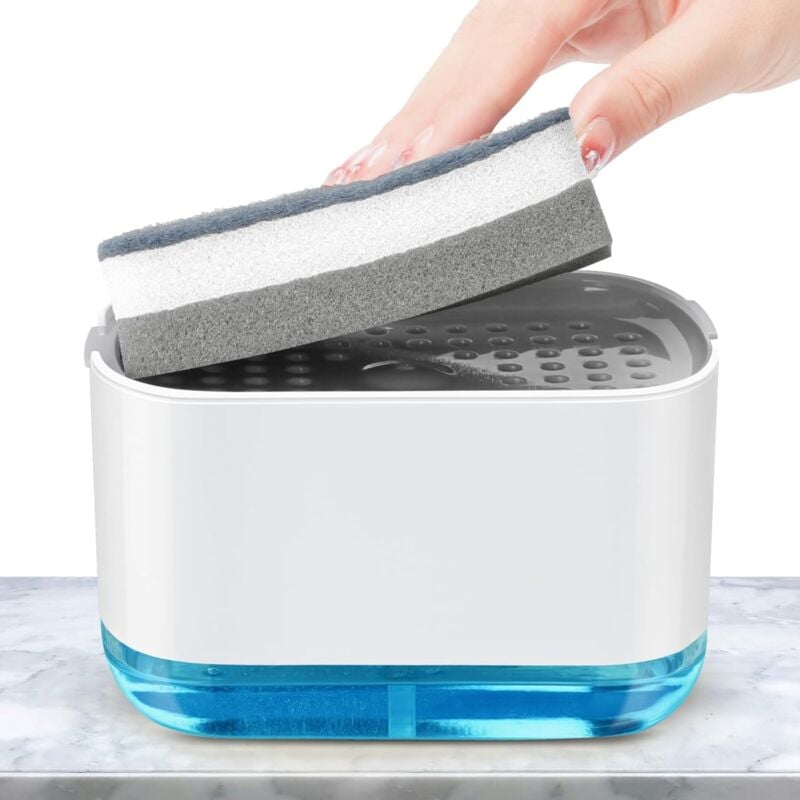 foto del prodotto xvx distributeur liquide vaisselle, distributeur savon cuisine 2 en 1 distributeur de savon, 300ml distributeur liquide vaisselle porte eponge et