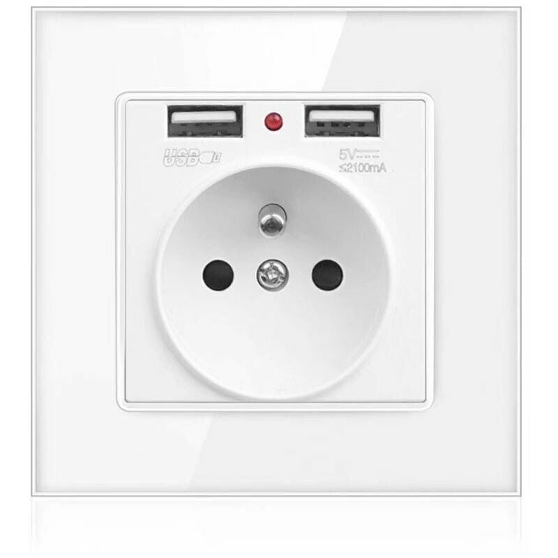 foto del prodotto xvx doppia presa usb da muro caricabatterie per iphone android spina francese dolaso